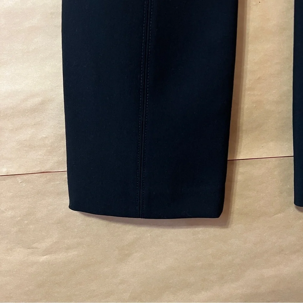 Cinq a Sept | Button Hem Flare Pants High Rise Ponte Knit Trousers Black Size 6